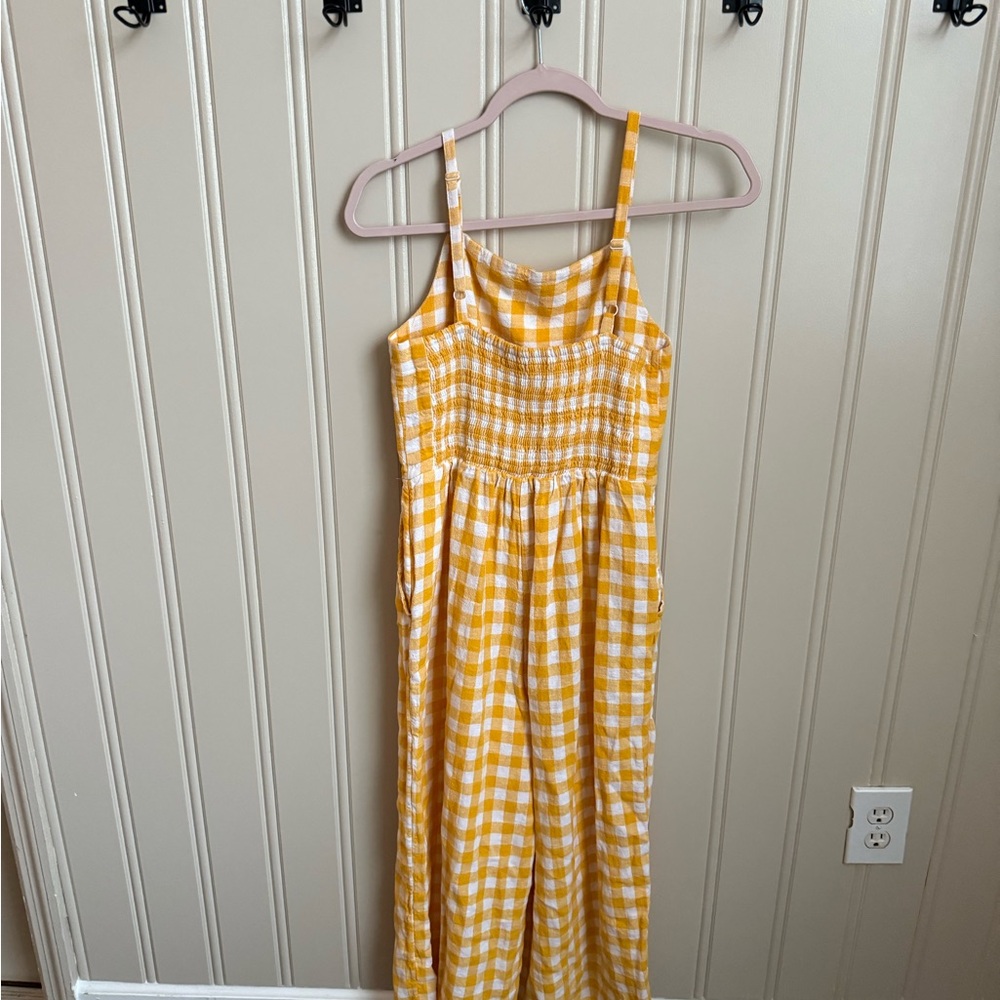 Old Navy Yellow and White Spaghetti Strap Sundress